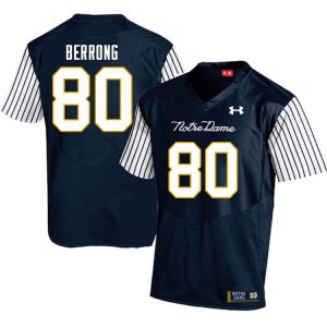 Notre Dame Fighting Irish Men's Cane Berrong #80 Navy Under Armour Alternate Authentic Stitched College NCAA Football Jersey EBP7199SL